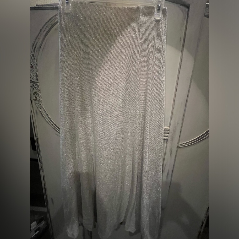 Silver stretch, no zipper skirt